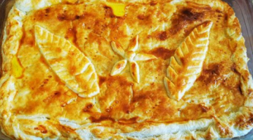 Ароматный ПИРОГ С КАРТОШКОЙ, ГРИБАМИ И КУРИЦЕЙ из готового слоёного теста.