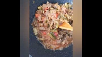 ??АЗУ МЯСО ЖАРИМ В КАЗАНЕ С КАРТОШКОЙ И СОЛЁНЫМИ ОГУРЦАМИ ?