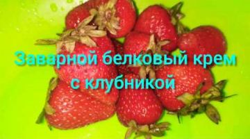 Белково-заварной крем с клубничным сиропом ?