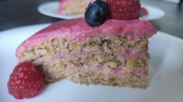 Без муки и без сахара вкусный малиновый тортик