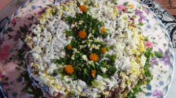 Безумно вкусный печеночный салат "Праздничный "
