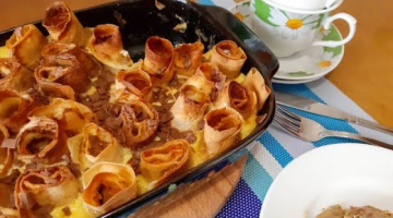 Блинный десерт-запеканка с Персиками.