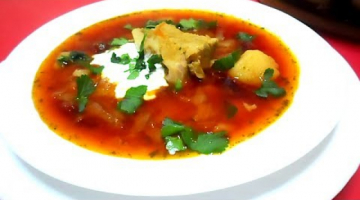 Борщ | Настоящий Украинский Борщ с фасолью, свеклой и мясом