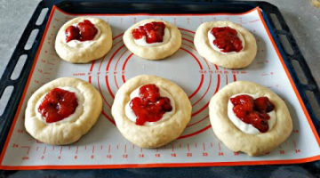 БУЛОЧКИ домашние с ТВОРОГОМ, КЛУБНИКОЙ со штрейзелем! Вкуснейшее дрожжевое тесто!
