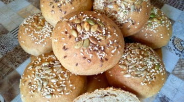 Булочки из цельнозерновой муки с отрубями и семечками.Простой рецепт вкусных булочек.Готовим с Инной