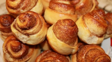 Булочки с корицей (из постного дрожжевого теста).Очень вкусные.(Homemade cinnamon rolls)