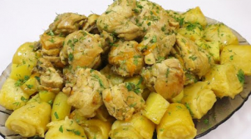 Чесночные Нудли (Штрудли) с Картошкой и Курицей
