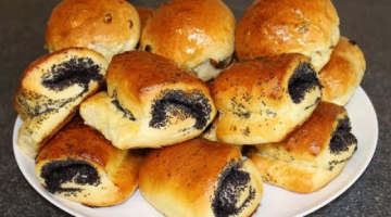 Домашние Булочки с Маком и Булочки с Изюмом из Одного теста! Сдобное Дрожжевое Тесто