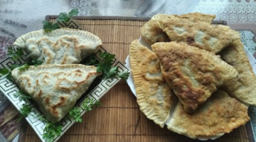 Домашние многослойные чебуреки. Чебуреки с мясом. Сочные и вкусные. Два варианта обжарки.