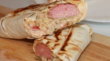 Хот-дог в лаваше, сочный и вкусный