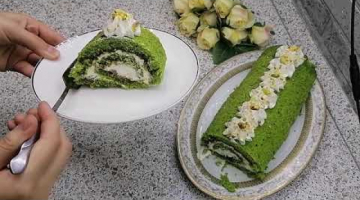 ИЗУМРУДНЫЙ РУЛЕТ.Шпинатный рулет, без красителей! Очень вкусный и красивый.