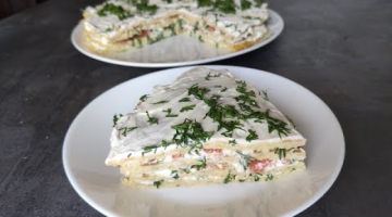 Кабачковый летний тортик со сливочным сыром и семгой