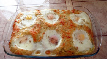 Картофельное пюре с яичницей в духовке.Вкусно и просто!