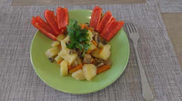 Картошка тушеная с грибами и морковкой. Постное меню!