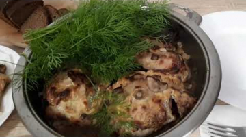 КУРИЦА НА ПОДУШКЕ ИЗ ЛЕСНЫХ ГРИБОВ....