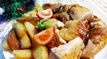 ?Куриця на Банцi запечена в Духовцi разом з Картоплею. Новорічне меню? 2021.Закарпатський діалект?