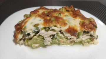 Куриная запеканка с зелеными овощами. Красиво, полезно и очень вкусно!