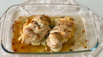 Куриное филе с копченым беконом