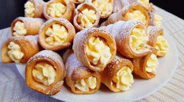Легко и Просто! Вкуснейшие СЛОЕНЫЕ ТРУБОЧКИ с ЗАВАРНЫМ КРЕМОМ. Дети будут В ВОСТОРГЕ
