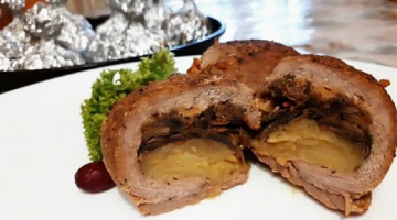 Мясо в Мішечках Фаршироване Печерицями, Сиром та Картоплею! Новорічне Меню! Закарпатський Діалект!