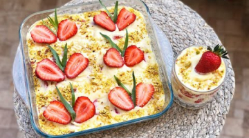 Нереально вкусный бананово-клубничный трайфл. Ванильный пудинг с фруктами.