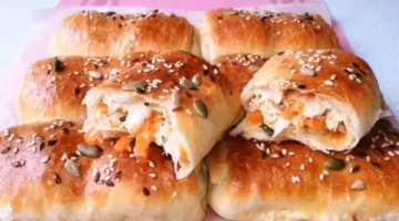 ОБАЛДЕННО ВКУСНЫЕ БУЛОЧКИ С КУРИЦЕЙ И СЫРОМ! Не успеваю  остывать, съедаются быстро!