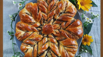 Очень вкусный ароматный праздничный маковый пирог "Цветок"