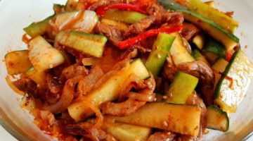 Огурцы с мясом по-корейски! ВКУСНЫЙ Салат! 