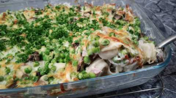 Запеканка из Пельменей с овощами и сыром в духовки.