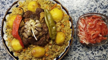 ПЛОВ с картошкой по-узбекски + салат АЧЧИК-ЧУЧУК