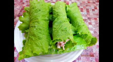 ПРАЗДНИЧНАЯ ЗАКУСКА   / ЗАКУСКА ИЗ ЛИСТЬЕВ САЛАТА И КУРИЦЫ
