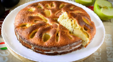 Пышная шарлотка с яблоками