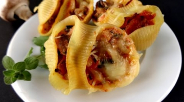 Ракушки, фаршированные курицей и грибами