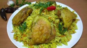Рассыпчатый ПЛОВ с курицей в ДУХОВКЕ/ Вкусный РИС с куриными бедрами