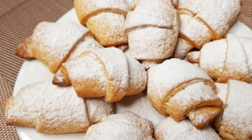 РОГАЛИКИ с яблочным ДЖЕМОМ. Рогалики НА СМЕТАНЕ. Бюджетный и Быстрый рецепт