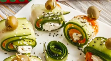 Роллы из огурца. Быстрая и очень вкусная закуска - Еда, иди ко мне сюда. Рецепт #shorts