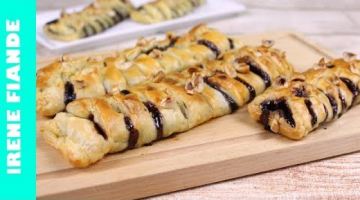 Роскошное лакомство из слоёного  теста. Очень простые и вкусные слойки с нутеллой