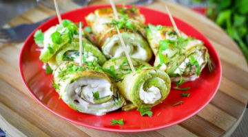 Рулетики из кабачков с сыром – вкусная закуска