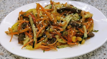 Салат с мясом и овощами.Салат без майонеза.