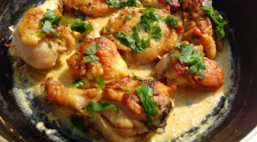 Шкмерули из курицы - ароматное и сочное блюдо грузинской кухни.