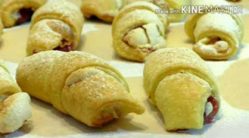 Слоеные Рогалики с Вишней и Кремом☆Выпечка с вишней☆