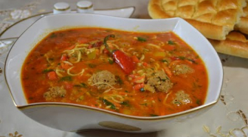 СУП ГУЛЯШ с ТЕФТЕЛЯМИ и ДОМАШНЕЙ ЛАПШОЙ ОЧЕНЬ ВКУСНЫЙ СУПЧИК