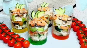 Суши-салат в стакане. Просто и быстро, но гости обожают!! Вкуснее ресторанных суши!!
