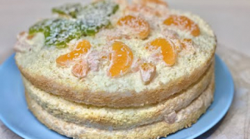 ТОРТ С МАНДАРИНАМИ И ВЗБИТЫМИ СЛИВКАМИ