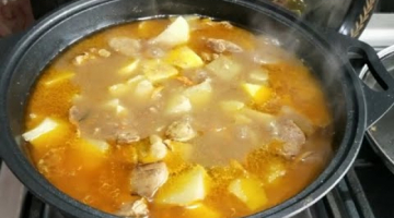 Тушёная картошка с куриной печенью