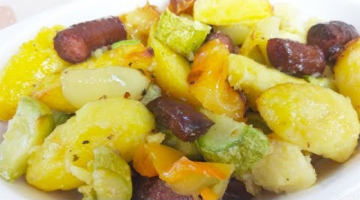 Вкуснейшие Запеченные Овощи с Колбасками.Можно Быстро Накормить Семью !