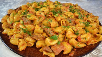 ВКУСНЫЙ ОБЕД или УЖИН МАКАРОНЫ с МЯСОМ в томатном соусе пикантном?ПРОСТО и ВКУСНО