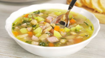 Вкусный обед за 30 минут. Фасолевый суп с ветчиной. Рецепт от Всегда Вкусно!