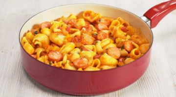 Вкусный ужин за 25 минут! МАКАРОНЫ С ОВОЩАМИ И СОСИСКАМИ в одной сковороде от Всегда Вкусно!