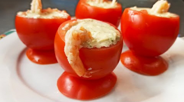 Возьмите помидоры, сыр, креветки и приготовьте вкусную закуску